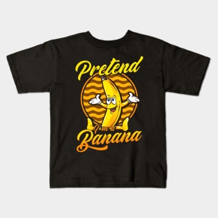 Pretend I'm A Banana Gymnastics Pun Halloween Kids T-Shirt